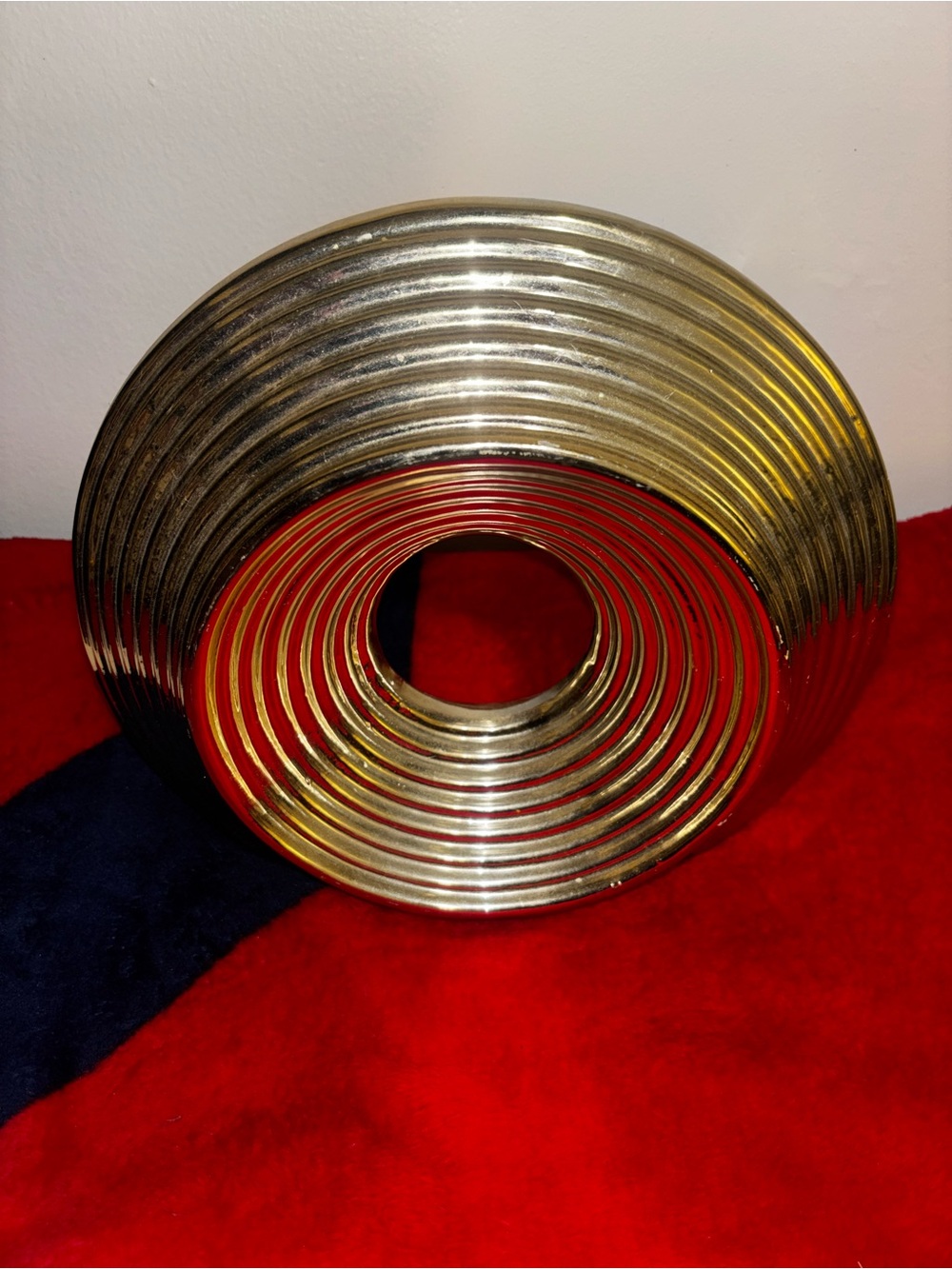 Gold Spiral Metal Decorative Vase